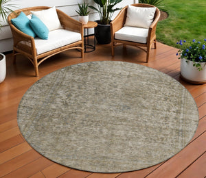 HomeRoots 5' Stylish Abstract Area Rug - Durable, Washable Design for Indoor & Outdoor Spaces, Stain Resistant 8' Round 616018