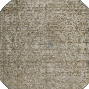 HomeRoots 5' Stylish Abstract Area Rug - Durable, Washable Design for Indoor & Outdoor Spaces, Stain Resistant 8' Round 616018