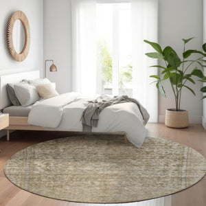 HomeRoots 5' Stylish Abstract Area Rug - Durable, Washable Design for Indoor & Outdoor Spaces, Stain Resistant 8' Round 616018