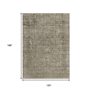 HomeRoots 5' Stylish Abstract Area Rug - Durable, Washable Design for Indoor & Outdoor Spaces, Stain Resistant 10' X 14' 616021