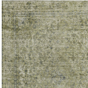 HomeRoots 5' Sage and Beige Abstract Area Rug – Stylish, Washable, Indoor/Outdoor, Durable for High Traffic Areas 5' X 8' 616023