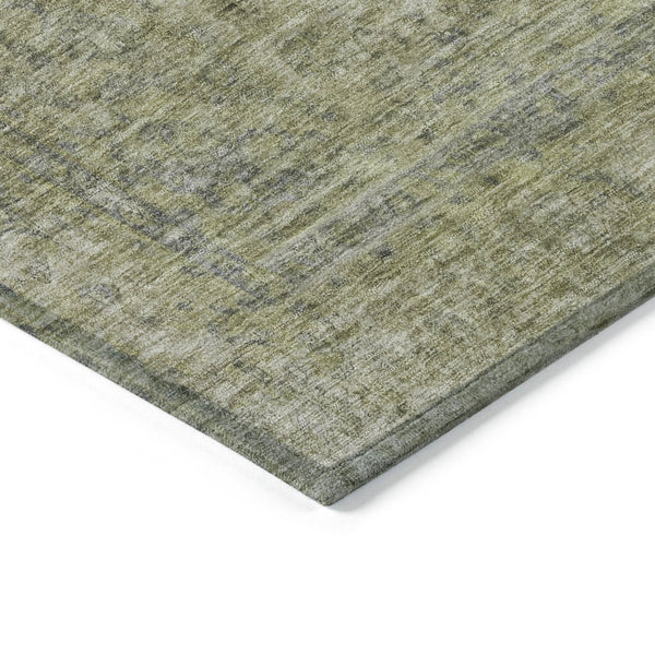 HomeRoots 5' Sage and Beige Abstract Area Rug – Stylish, Washable, Indoor/Outdoor, Durable for High Traffic Areas 8' X 10' 616025
