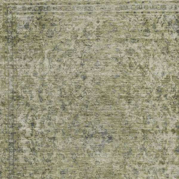 HomeRoots 5' Sage and Beige Abstract Area Rug – Stylish, Washable, Indoor/Outdoor, Durable for High Traffic Areas 8' X 10' 616025