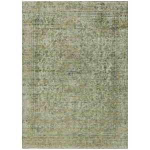 HomeRoots 5' Sage and Beige Abstract Area Rug – Stylish, Washable, Indoor/Outdoor, Durable for High Traffic Areas 9' X 12' 616026