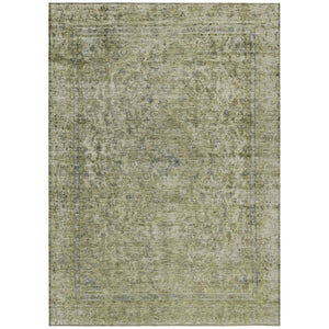 HomeRoots 5' Sage and Beige Abstract Area Rug – Stylish, Washable, Indoor/Outdoor, Durable for High Traffic Areas 10' X 14' 616027