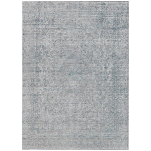 HomeRoots 5' Contemporary Silver and Beige Abstract Area Rug for Indoor Outdoor High-Traffic Spaces, Washable 5' X 8' 616029