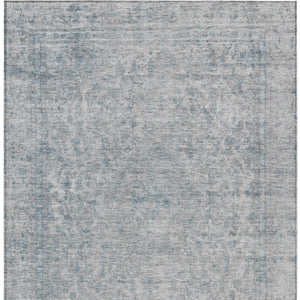 HomeRoots 5' Contemporary Silver and Beige Abstract Area Rug for Indoor Outdoor High-Traffic Spaces, Washable 5' X 8' 616029