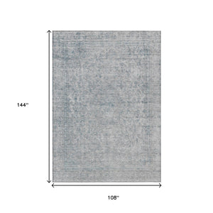 HomeRoots 5' Contemporary Silver and Beige Abstract Area Rug for Indoor Outdoor High-Traffic Spaces, Washable 9' X 12' 616032