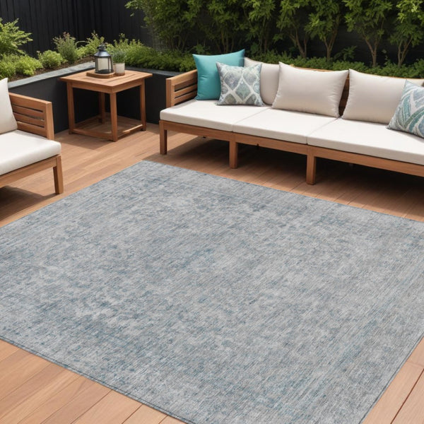 HomeRoots 5' Contemporary Silver and Beige Abstract Area Rug for Indoor Outdoor High-Traffic Spaces, Washable 9' X 12' 616032