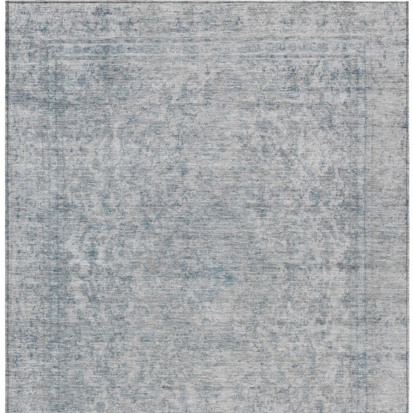 HomeRoots 5' Contemporary Silver and Beige Abstract Area Rug for Indoor Outdoor High-Traffic Spaces, Washable 10' X 14' 616033