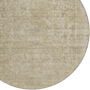 HomeRoots 5' Indoor Outdoor Area Rug - Durable Tan and Beige Abstract Design for Versatile Living Spaces 8' Round 616036