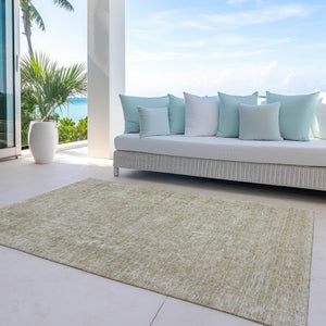 HomeRoots 9' X 12' Tan And Beige Abstract Washable Area Rug - Stylish, Durable, Indoor/Outdoor, Easy-Care Design 616038