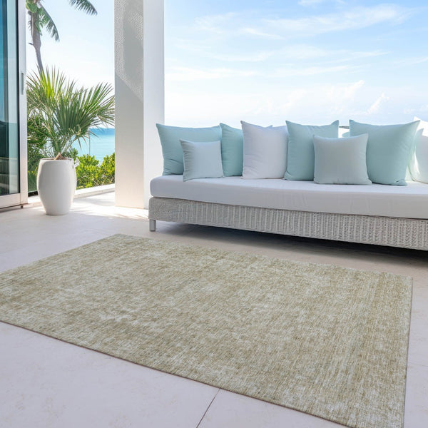 HomeRoots 9' X 12' Tan And Beige Abstract Washable Area Rug - Stylish, Durable, Indoor/Outdoor, Easy-Care Design 616038