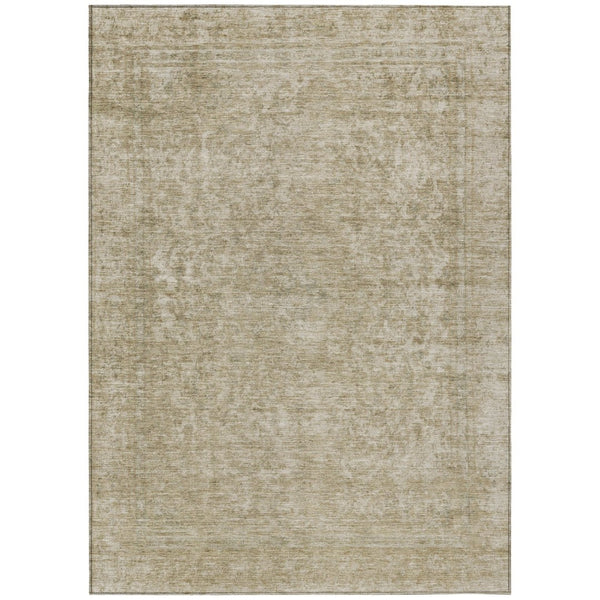 HomeRoots 9' X 12' Tan And Beige Abstract Washable Area Rug - Stylish, Durable, Indoor/Outdoor, Easy-Care Design 616038