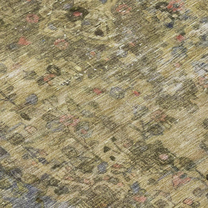 HomeRoots 5' Artichoke Green and Denim Blue Medallion Area Rug – Stylish, Durable, Washable Indoor/Outdoor Design 8' Round 616042