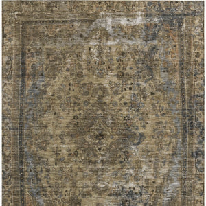 HomeRoots 5' Classic Medallion Indoor Outdoor Area Rug in Brown & Denim Blue - Washable, Durable, Versatile 8' X 10' 616049