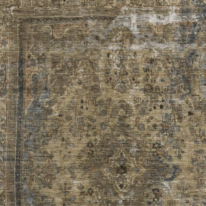 HomeRoots 5' Classic Medallion Indoor Outdoor Area Rug in Brown & Denim Blue - Washable, Durable, Versatile 8' X 10' 616049