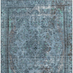 HomeRoots 5' Stylish Blue and Gray Medallion Area Rug - Durable, Washable Design for Indoor and Outdoor Spaces 5' X 8' 616053