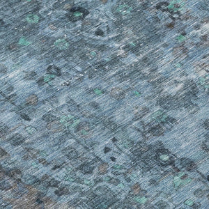 HomeRoots 5' Stylish Blue and Gray Medallion Area Rug - Durable, Washable Design for Indoor and Outdoor Spaces 8' Round 616054