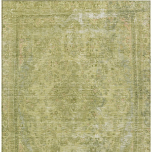 HomeRoots 5' Elegant Fern Green and Sage Medallion Area Rug - Durable, Washable Design for Indoor & Outdoor Use 5' X 8' 616065