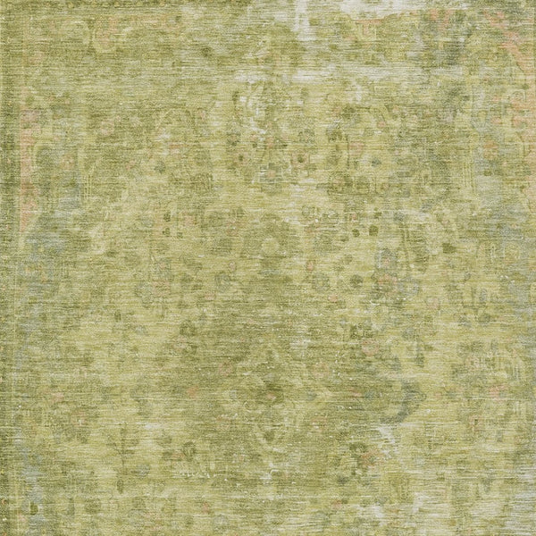 HomeRoots 5' Elegant Fern Green and Sage Medallion Area Rug - Durable, Washable Design for Indoor & Outdoor Use 5' X 8' 616065