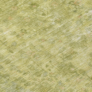 HomeRoots 5' Elegant Fern Green and Sage Medallion Area Rug - Durable, Washable Design for Indoor & Outdoor Use 8' Round 616066