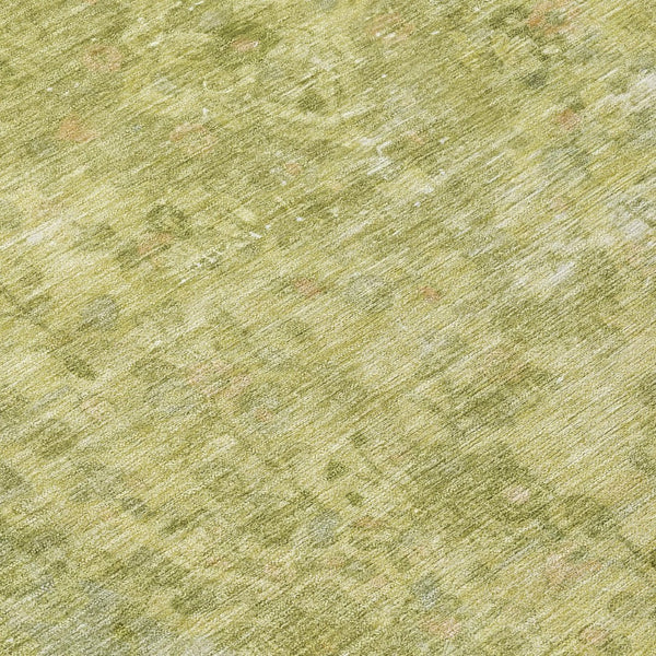 HomeRoots 5' Elegant Fern Green and Sage Medallion Area Rug - Durable, Washable Design for Indoor & Outdoor Use 8' Round 616066
