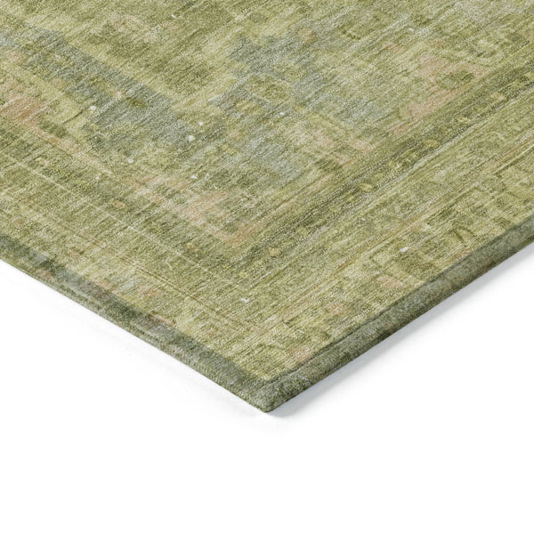HomeRoots 5' Elegant Fern Green and Sage Medallion Area Rug - Durable, Washable Design for Indoor & Outdoor Use 9' X 12' 616068