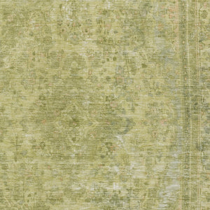 HomeRoots 5' Elegant Fern Green and Sage Medallion Area Rug - Durable, Washable Design for Indoor & Outdoor Use 9' X 12' 616068
