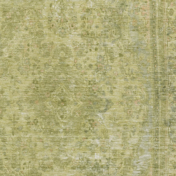 HomeRoots 5' Elegant Fern Green and Sage Medallion Area Rug - Durable, Washable Design for Indoor & Outdoor Use 9' X 12' 616068