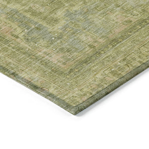 HomeRoots 5' Elegant Fern Green and Sage Medallion Area Rug - Durable, Washable Design for Indoor & Outdoor Use 10' X 14' 616069