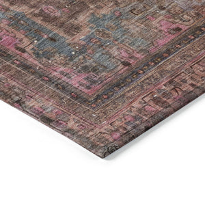HomeRoots 5' Elegant Medallion Washable Area Rug in Soft Pink and Mauve - Durable, Stylish for Indoor & Outdoor Use 5' X 8' 616071