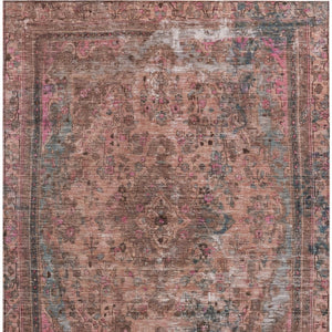 HomeRoots 5' Elegant Medallion Washable Area Rug in Soft Pink and Mauve - Durable, Stylish for Indoor & Outdoor Use 10' X 14' 616075