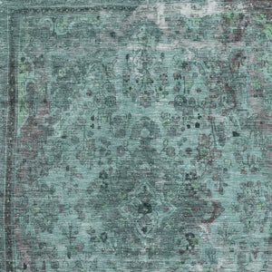 HomeRoots 5' Vibrant Teal Blue Medallion Area Rug for Indoor & Outdoor Spaces – Durable, Washable & Stylish 5' X 8' 616077
