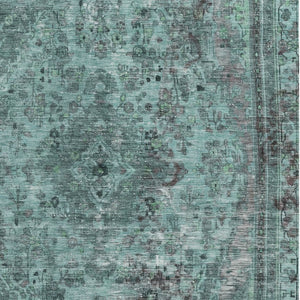 HomeRoots 5' Vibrant Teal Blue Medallion Area Rug for Indoor & Outdoor Spaces – Durable, Washable & Stylish 8' X 10' 616079