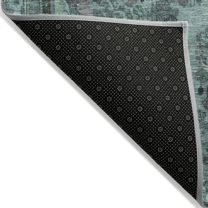 HomeRoots 9' x 12' Stunning Teal Blue & Turquoise Medallion Area Rug - Washable, Durable for Indoor/Outdoor Use 616080
