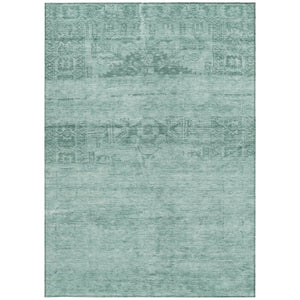 HomeRoots 5' Aqua and Teal Medallion Area Rug - Vibrant, Washable, Indoor-Outdoor Charm for Any Space 5' X 8' 616089