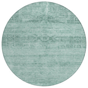 HomeRoots 5' Aqua and Teal Medallion Area Rug - Vibrant, Washable, Indoor-Outdoor Charm for Any Space 8' Round 616090