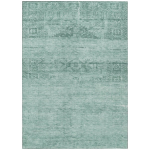 HomeRoots 5' Aqua and Teal Medallion Area Rug - Vibrant, Washable, Indoor-Outdoor Charm for Any Space 8' X 10' 616091