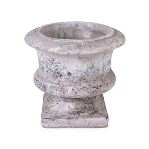 Zentique Distressed Grey Terracotta Vase with Weathered Matte Finish — Rustic Sculptural Accent for Shelves W12 x H10.5 x D12 6160L A344
