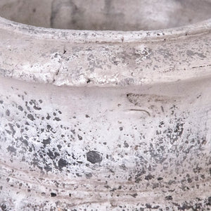 Zentique Distressed Grey Terracotta Vase with Weathered Matte Finish — Rustic Sculptural Accent for Shelves W12 x H10.5 x D12 6160L A344