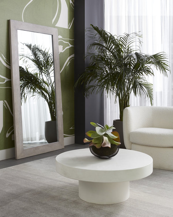 Sunpan Brando Round Coffee Table - Urban Contemporary Design in Natural Concrete for Modern Spaces White