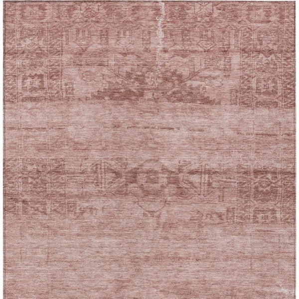 HomeRoots 5' Blush and Mauve Medallion Area Rug - Stylish, Washable Indoor/Outdoor Rug for Versatile Spaces 5' X 8' 616101