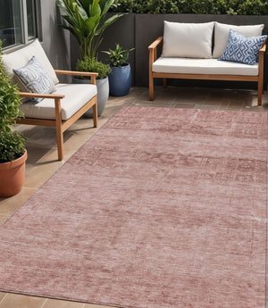 HomeRoots 5' Blush and Mauve Medallion Area Rug - Stylish, Washable Indoor/Outdoor Rug for Versatile Spaces 5' X 8' 616101