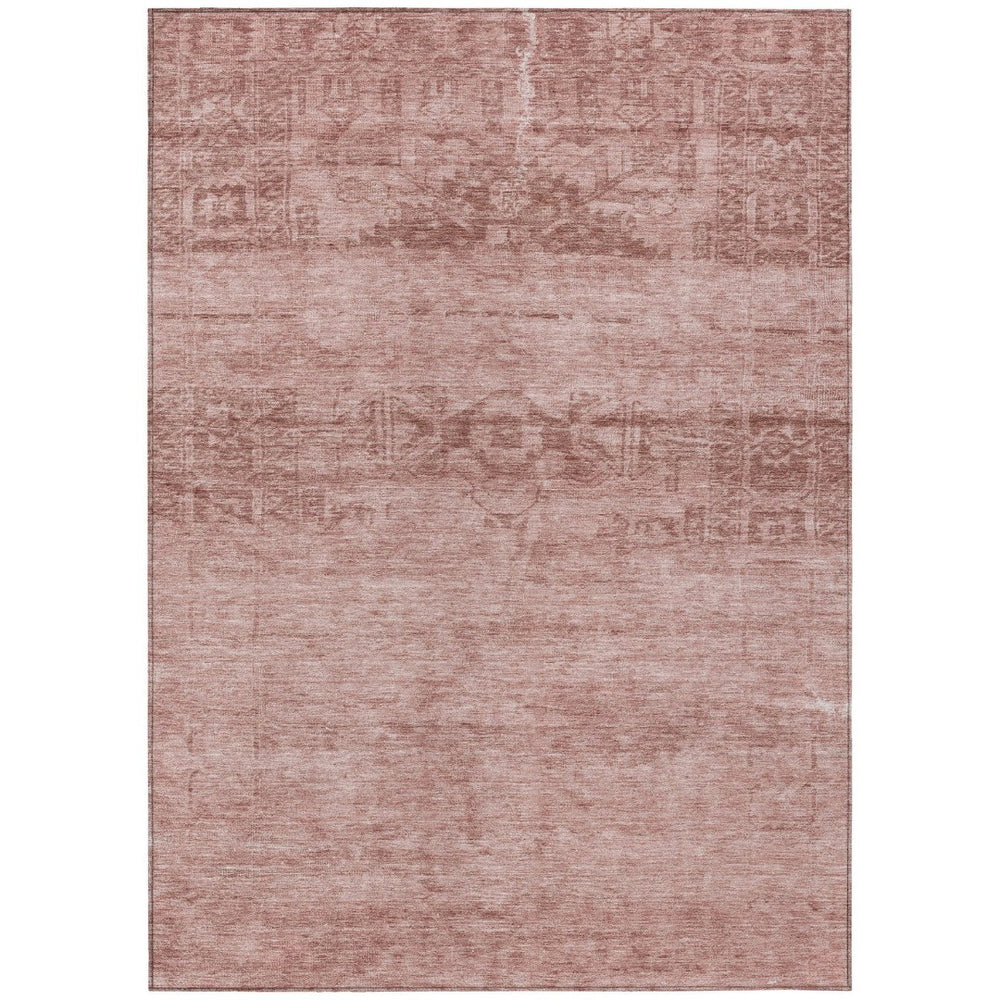 HomeRoots 5' Blush and Mauve Medallion Area Rug - Stylish, Washable Indoor/Outdoor Rug for Versatile Spaces 5' X 8' 616101