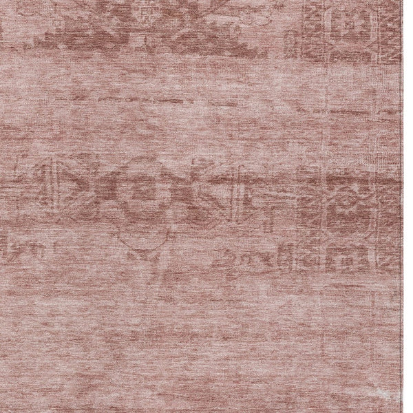 HomeRoots 5' Blush and Mauve Medallion Area Rug - Stylish, Washable Indoor/Outdoor Rug for Versatile Spaces 5' X 8' 616101