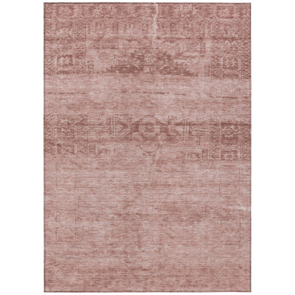 HomeRoots 5' Blush and Mauve Medallion Area Rug - Stylish, Washable Indoor/Outdoor Rug for Versatile Spaces 8' X 10' 616103