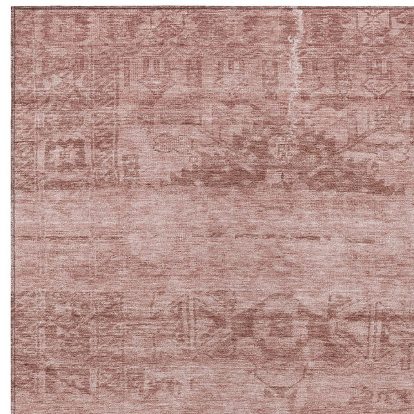 HomeRoots 5' Blush and Mauve Medallion Area Rug - Stylish, Washable Indoor/Outdoor Rug for Versatile Spaces 8' X 10' 616103