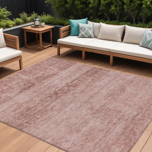 HomeRoots 5' Blush and Mauve Medallion Area Rug - Stylish, Washable Indoor/Outdoor Rug for Versatile Spaces 9' X 12' 616104