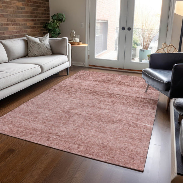 HomeRoots 5' Blush and Mauve Medallion Area Rug - Stylish, Washable Indoor/Outdoor Rug for Versatile Spaces 9' X 12' 616104